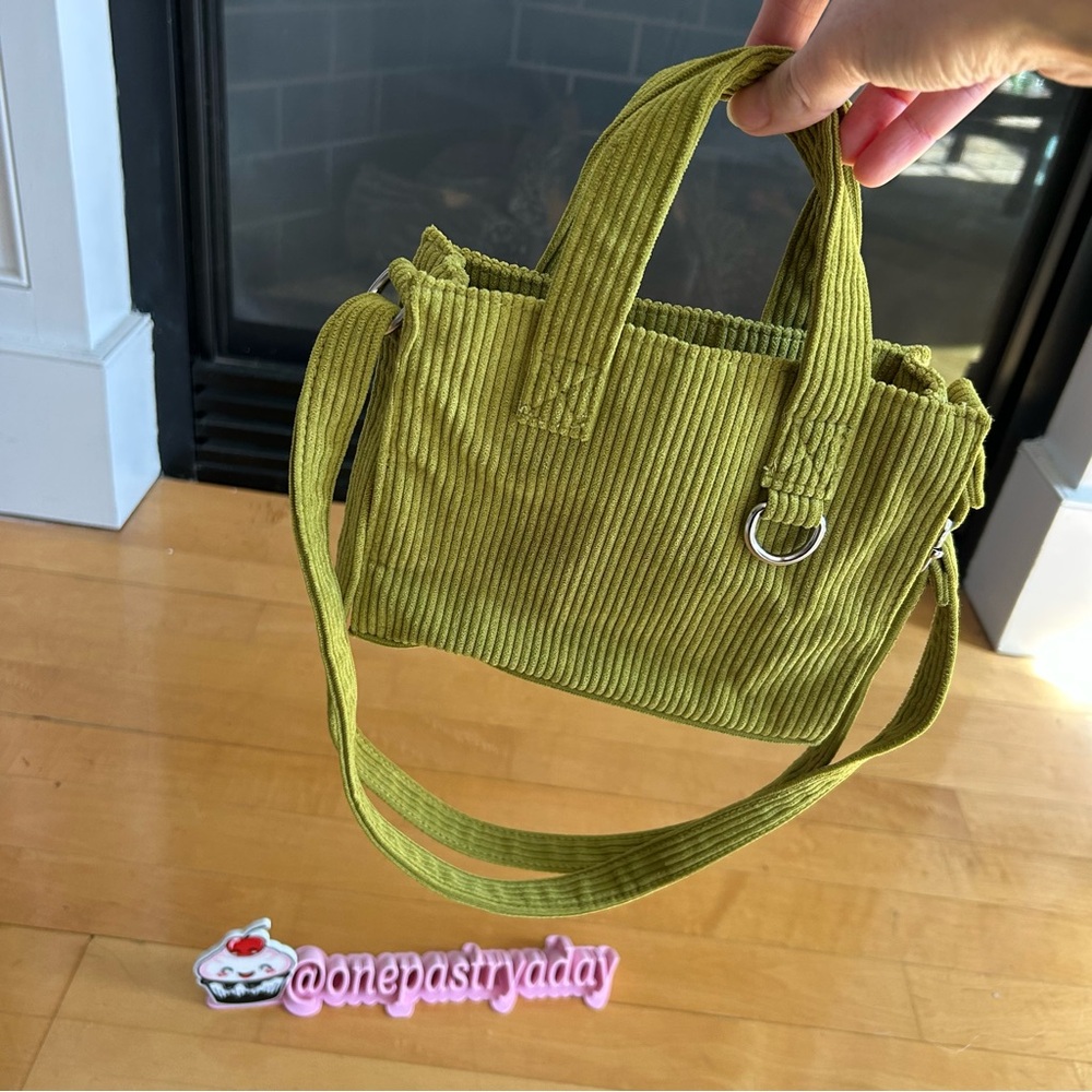 wild fable Corduroy Mini Crossbody Handbag, Fun Lime Green, Adjustable Strap - Picture 13 of 14